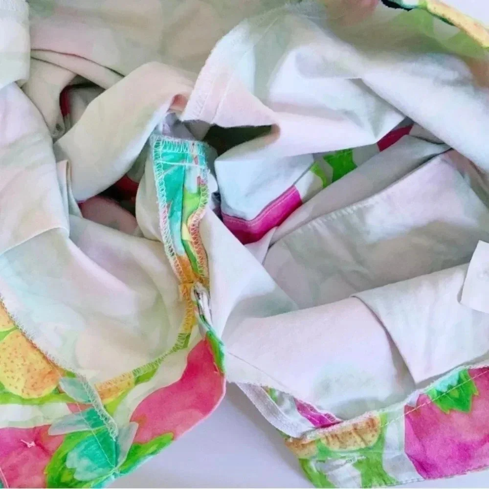 Kaeli Smith Tropical Colorful Floral Pink Green Printed Shorts Pockets Size 6